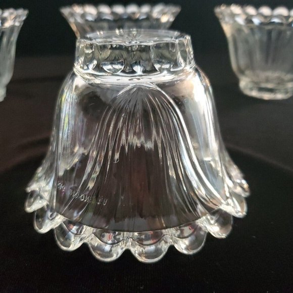 Set of 4 Elegant Clear Glass Ice Cream Sherbet Dessert Cups Dishes - Picture 6 of 6